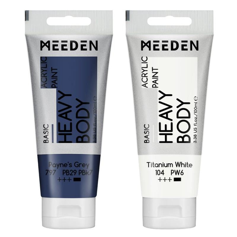 MEEDEN Acrylic Paint Set: 100Ml/3.38Oz X 40 Tubes - Heavy Body Acrylic Paint Set Including 36 Colors & 4 X Titanium White Art Painting Art Supplies