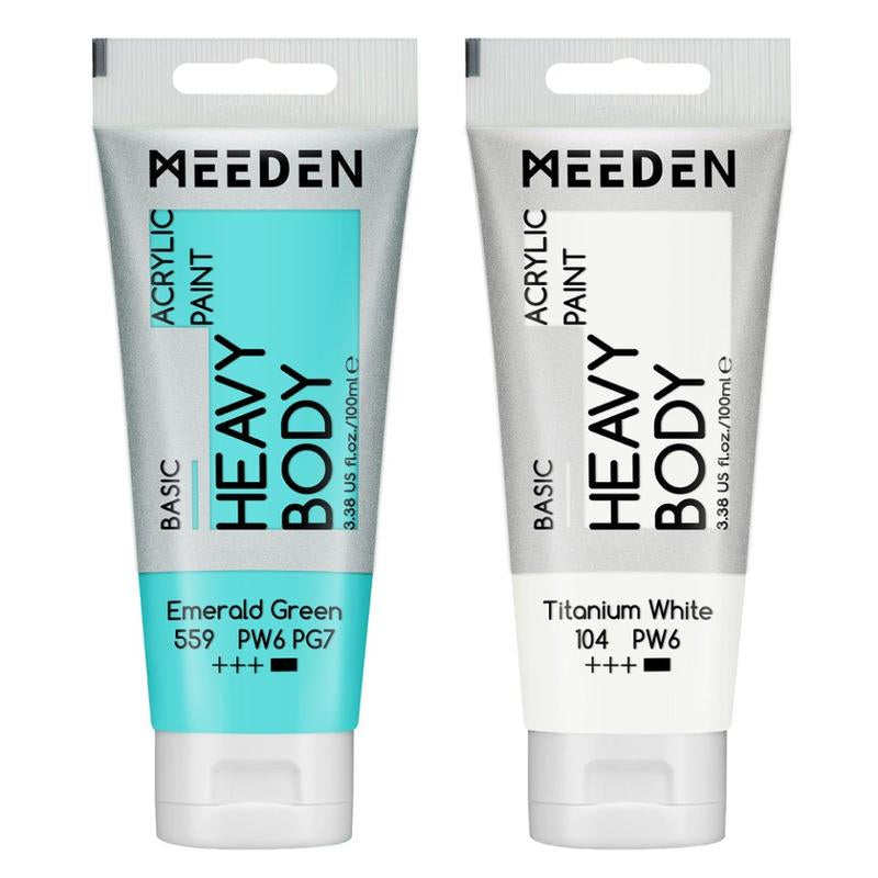MEEDEN Acrylic Paint Set: 100Ml/3.38Oz X 40 Tubes - Heavy Body Acrylic Paint Set Including 36 Colors & 4 X Titanium White Art Painting Art Supplies