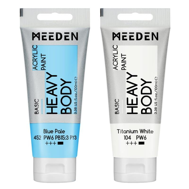 MEEDEN Acrylic Paint Set: 100Ml/3.38Oz X 40 Tubes - Heavy Body Acrylic Paint Set Including 36 Colors & 4 X Titanium White Art Painting Art Supplies