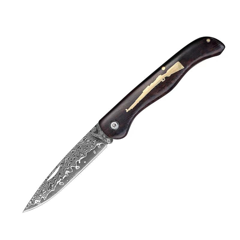 Damascus Steel Camping Knife, Chef'S Knife, Ergonomic Handle Design, Comfortable and Slip-Resistant, Suitable for Kitchen Camping Cooking Barbecue, a Perfect Gift for and Friends