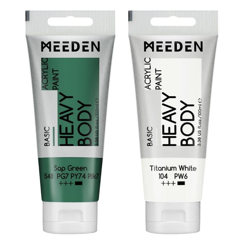 MEEDEN Acrylic Paint Set: 100Ml/3.38Oz X 40 Tubes - Heavy Body Acrylic Paint Set Including 36 Colors & 4 X Titanium White Art Painting Art Supplies