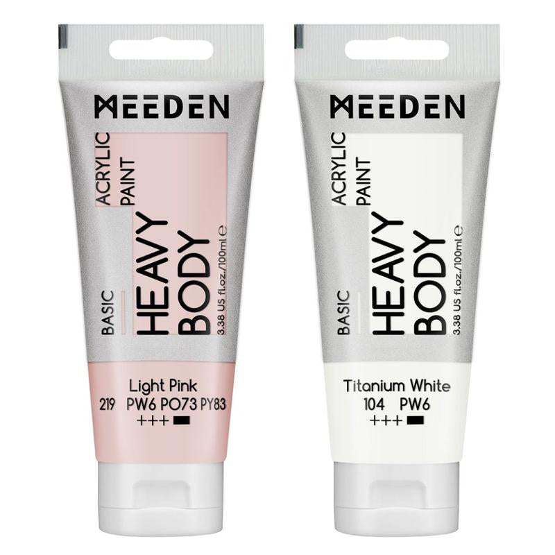 MEEDEN Acrylic Paint Set: 100Ml/3.38Oz X 40 Tubes - Heavy Body Acrylic Paint Set Including 36 Colors & 4 X Titanium White Art Painting Art Supplies
