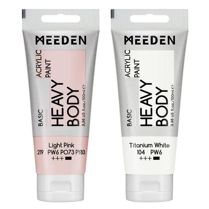 MEEDEN Acrylic Paint Set: 100Ml/3.38Oz X 40 Tubes - Heavy Body Acrylic Paint Set Including 36 Colors & 4 X Titanium White Art Painting Art Supplies