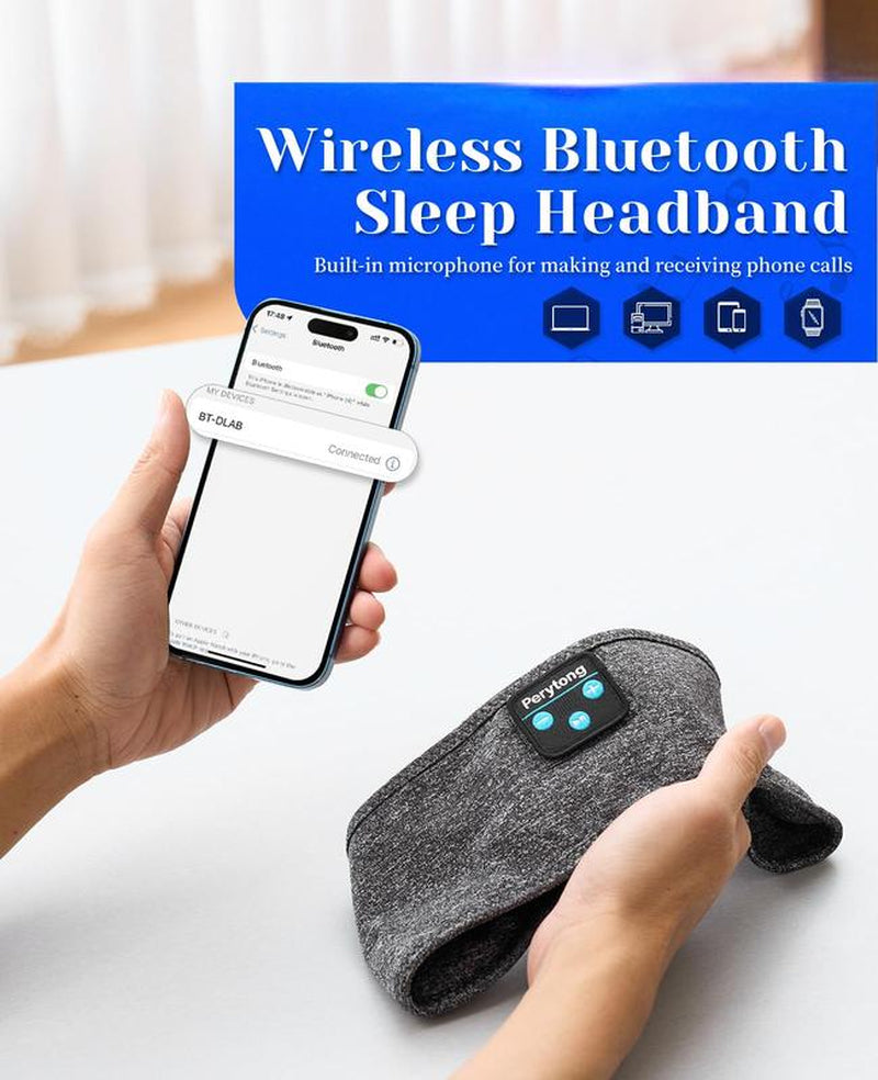 Perytong Sleep Headband Headphones - Bluetooth Headphones for Sleep, Workout, Running, Yoga, Travel, Insomnia