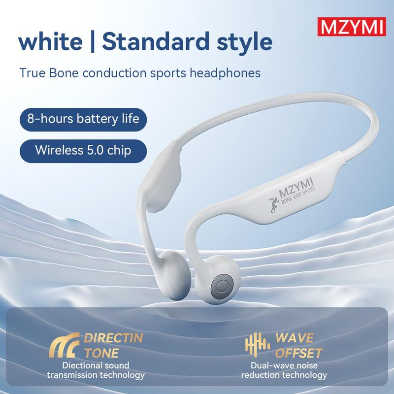 Wireless Bone Conduction Headphones, 8H Battery, Lightweight, Sound Isolation, Volume Control, Tangle-Free, Condenser Mic, , Cycling, Running, Fitness, Adult Open-Back Sports