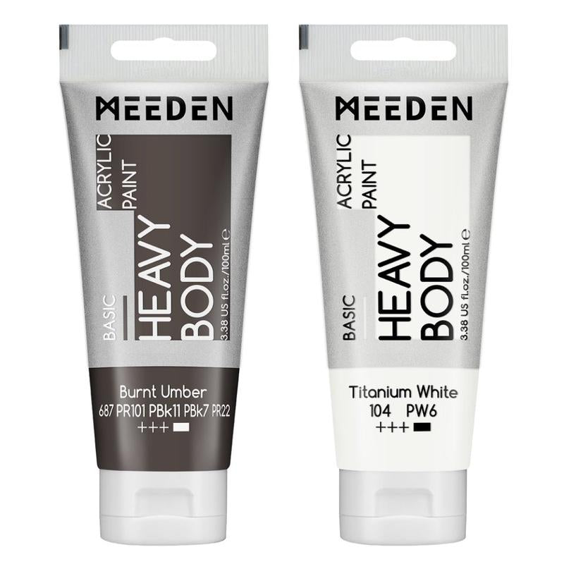 MEEDEN Acrylic Paint Set: 100Ml/3.38Oz X 40 Tubes - Heavy Body Acrylic Paint Set Including 36 Colors & 4 X Titanium White Art Painting Art Supplies
