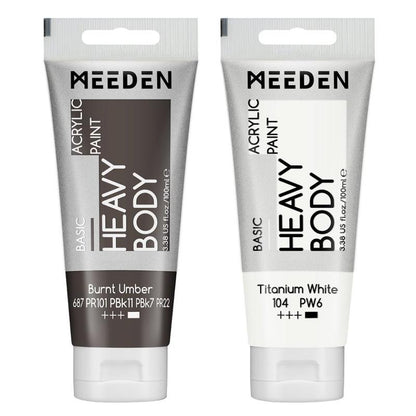 MEEDEN Acrylic Paint Set: 100Ml/3.38Oz X 40 Tubes - Heavy Body Acrylic Paint Set Including 36 Colors & 4 X Titanium White Art Painting Art Supplies