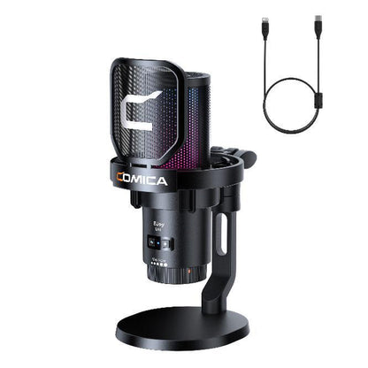 COMICA Ejoy Uni/Uni PRO Wireless Gaming Microphone | RGB Condenser Mic with Calmix Noise Reduction | Desktop Stand • Plug & Play • 50H Battery | Pc/Mobile Compatible for Streaming & Podcasting