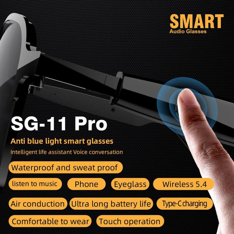 Multifunctional Smart Glasses, Touch Control Smart Sunglasses, Wireless Sunglasses, Bluetooth-Compatible Smart Glasses for Men & Women, Wearable