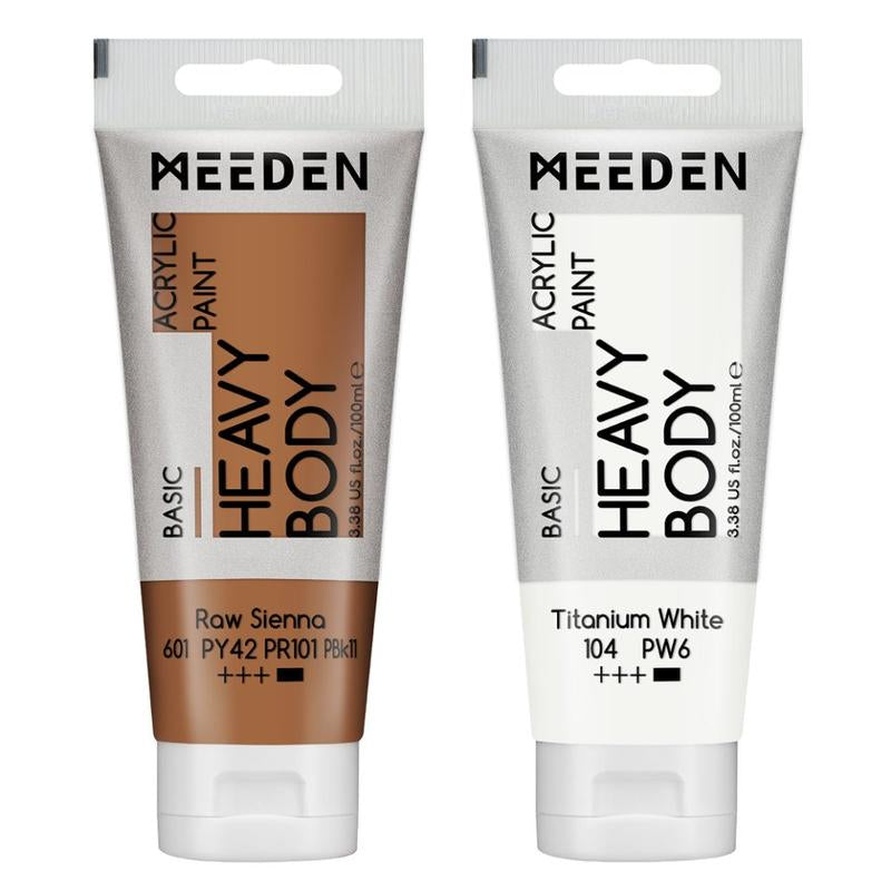 MEEDEN Acrylic Paint Set: 100Ml/3.38Oz X 40 Tubes - Heavy Body Acrylic Paint Set Including 36 Colors & 4 X Titanium White Art Painting Art Supplies