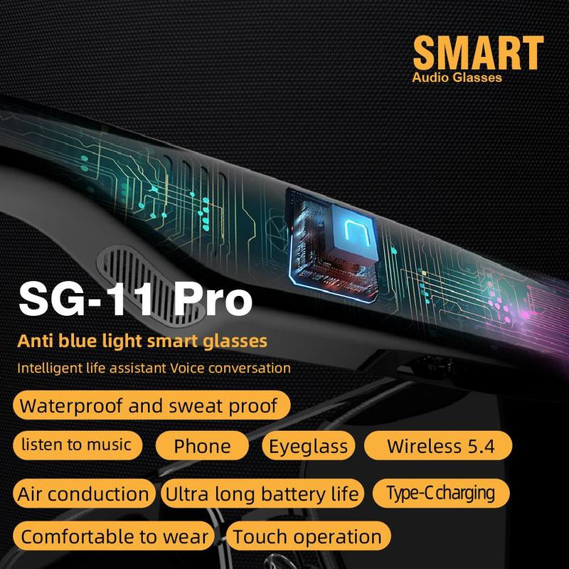 Multifunctional Smart Glasses, Touch Control Smart Sunglasses, Wireless Sunglasses, Bluetooth-Compatible Smart Glasses for Men & Women, Wearable