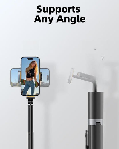 TODI 63" Cell Phone Selfie Stick Tripod, Portable Tripod for Iphone with Wireless Remote, Extendable Smartphone Stand, All-In-1, Compatible with Iphone/Android