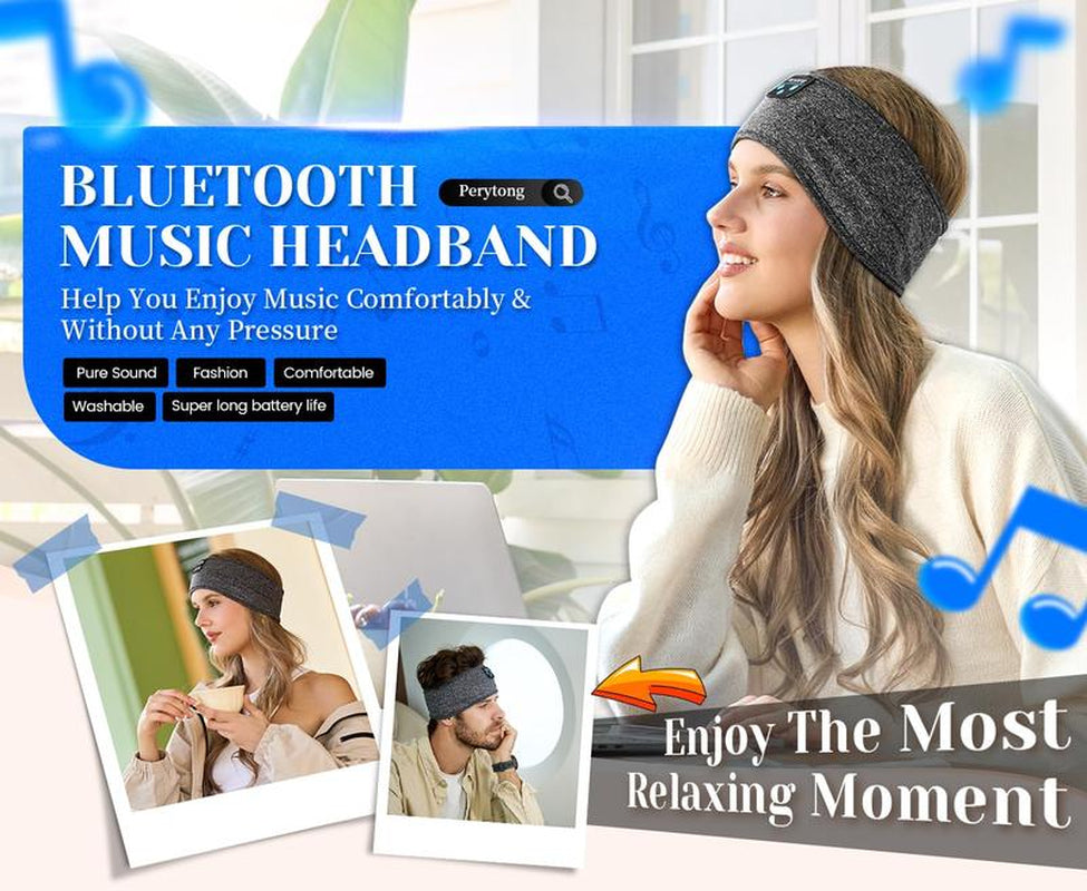 Perytong Sleep Headband Headphones - Bluetooth Headphones for Sleep, Workout, Running, Yoga, Travel, Insomnia