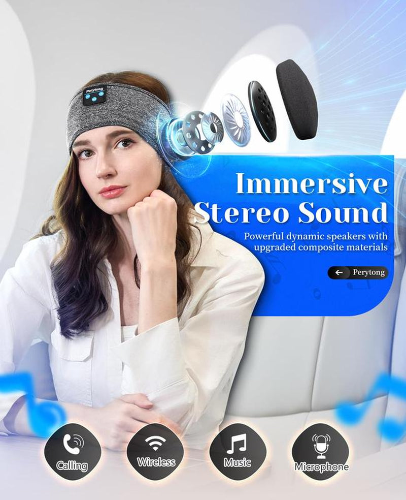 Perytong Sleep Headband Headphones - Bluetooth Headphones for Sleep, Workout, Running, Yoga, Travel, Insomnia