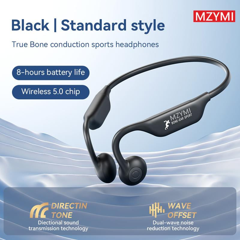 Wireless Bone Conduction Headphones, 8H Battery, Lightweight, Sound Isolation, Volume Control, Tangle-Free, Condenser Mic, , Cycling, Running, Fitness, Adult Open-Back Sports