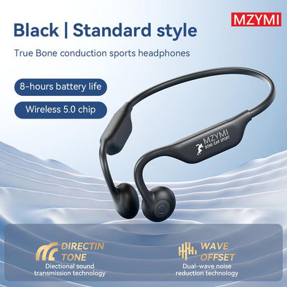 Wireless Bone Conduction Headphones, 8H Battery, Lightweight, Sound Isolation, Volume Control, Tangle-Free, Condenser Mic, , Cycling, Running, Fitness, Adult Open-Back Sports