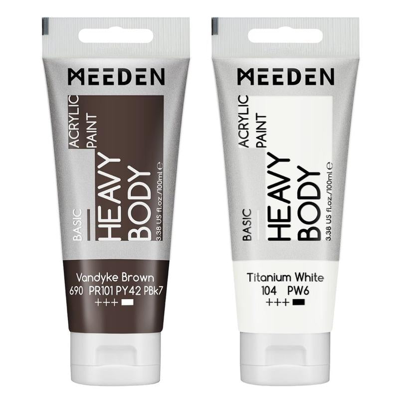 MEEDEN Acrylic Paint Set: 100Ml/3.38Oz X 40 Tubes - Heavy Body Acrylic Paint Set Including 36 Colors & 4 X Titanium White Art Painting Art Supplies