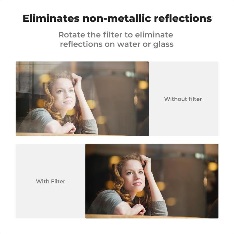 52Mm Clip-0N CPL Phone Cameralens Filter Kit, Circular Polarizerpolarizing Filter Compatible with Mostcell Phones