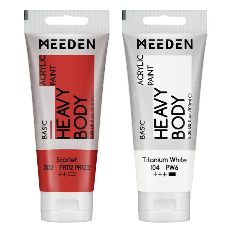 MEEDEN Acrylic Paint Set: 100Ml/3.38Oz X 40 Tubes - Heavy Body Acrylic Paint Set Including 36 Colors & 4 X Titanium White Art Painting Art Supplies