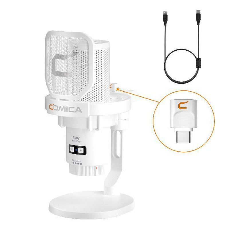 COMICA Ejoy Uni/Uni PRO Wireless Gaming Microphone | RGB Condenser Mic with Calmix Noise Reduction | Desktop Stand • Plug & Play • 50H Battery | Pc/Mobile Compatible for Streaming & Podcasting