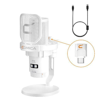 COMICA Ejoy Uni/Uni PRO Wireless Gaming Microphone | RGB Condenser Mic with Calmix Noise Reduction | Desktop Stand • Plug & Play • 50H Battery | Pc/Mobile Compatible for Streaming & Podcasting