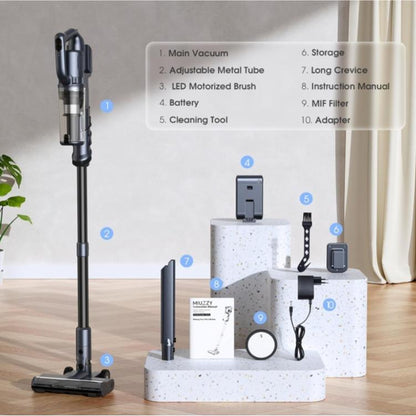 35,000Pa Cordless Vacuum Cleaner, Max 50 Minutes, Lightweight Cordless Cleaners for Home, Stick and Handheld Vacuum for Carpets, Hard Floor, Pet Hair
