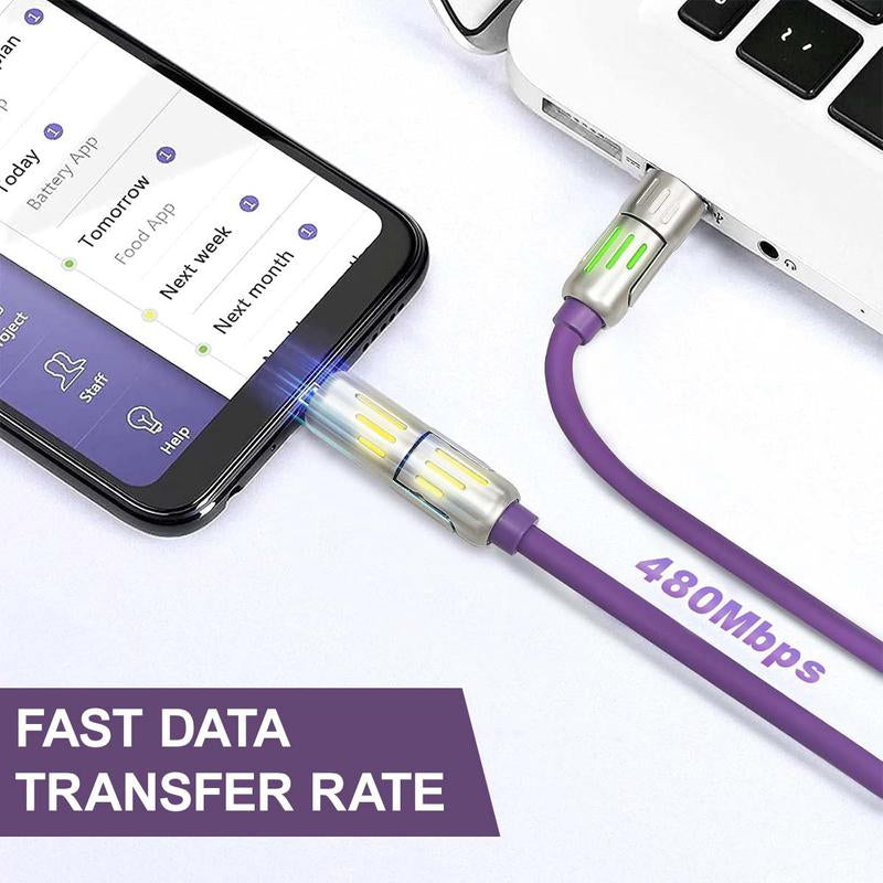 [Buy 1 Get 3 Free] 4-In-1 Multi USB Charging Cable with USBA, USBC, Lightning-Max65W Fast Charging & Data Sync for Iphone16/15,Ipad Pro, Fast Charge USB Cable 4-In-1 with Breathing Light Type-C Data Charging Cable