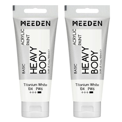 MEEDEN Acrylic Paint Set: 100Ml/3.38Oz X 40 Tubes - Heavy Body Acrylic Paint Set Including 36 Colors & 4 X Titanium White Art Painting Art Supplies