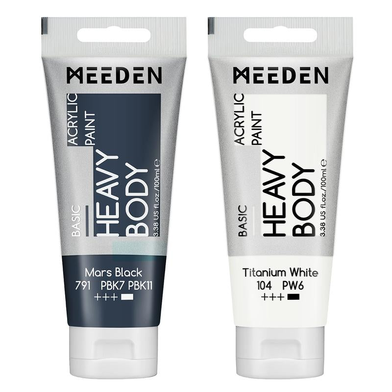 MEEDEN Acrylic Paint Set: 100Ml/3.38Oz X 40 Tubes - Heavy Body Acrylic Paint Set Including 36 Colors & 4 X Titanium White Art Painting Art Supplies