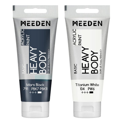 MEEDEN Acrylic Paint Set: 100Ml/3.38Oz X 40 Tubes - Heavy Body Acrylic Paint Set Including 36 Colors & 4 X Titanium White Art Painting Art Supplies