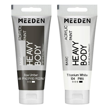 MEEDEN Acrylic Paint Set: 100Ml/3.38Oz X 40 Tubes - Heavy Body Acrylic Paint Set Including 36 Colors & 4 X Titanium White Art Painting Art Supplies