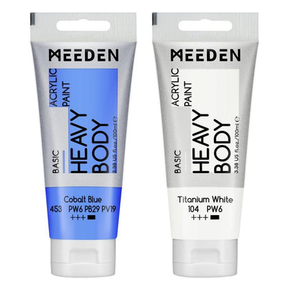 MEEDEN Acrylic Paint Set: 100Ml/3.38Oz X 40 Tubes - Heavy Body Acrylic Paint Set Including 36 Colors & 4 X Titanium White Art Painting Art Supplies