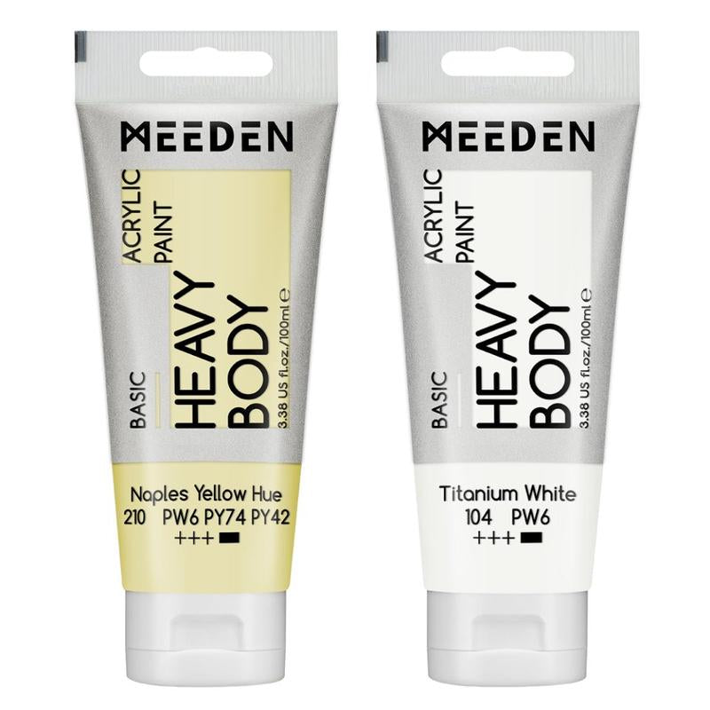 MEEDEN Acrylic Paint Set: 100Ml/3.38Oz X 40 Tubes - Heavy Body Acrylic Paint Set Including 36 Colors & 4 X Titanium White Art Painting Art Supplies
