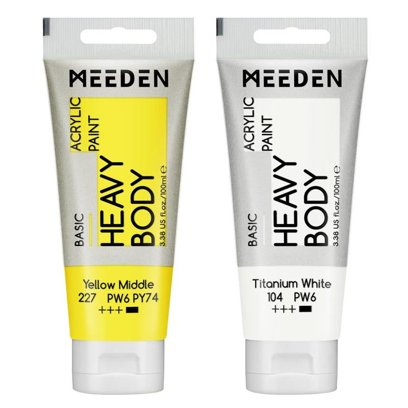 MEEDEN Acrylic Paint Set: 100Ml/3.38Oz X 40 Tubes - Heavy Body Acrylic Paint Set Including 36 Colors & 4 X Titanium White Art Painting Art Supplies