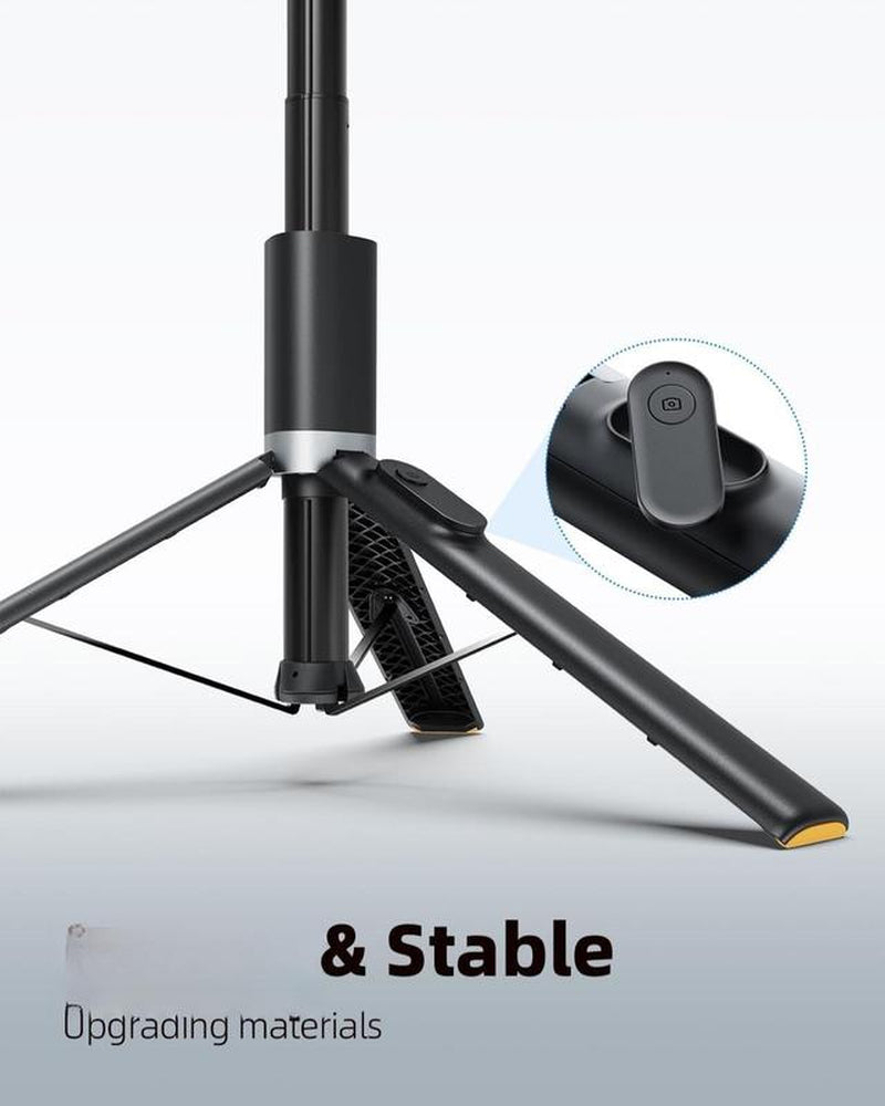 TODI 63" Cell Phone Selfie Stick Tripod, Portable Tripod for Iphone with Wireless Remote, Extendable Smartphone Stand, All-In-1, Compatible with Iphone/Android
