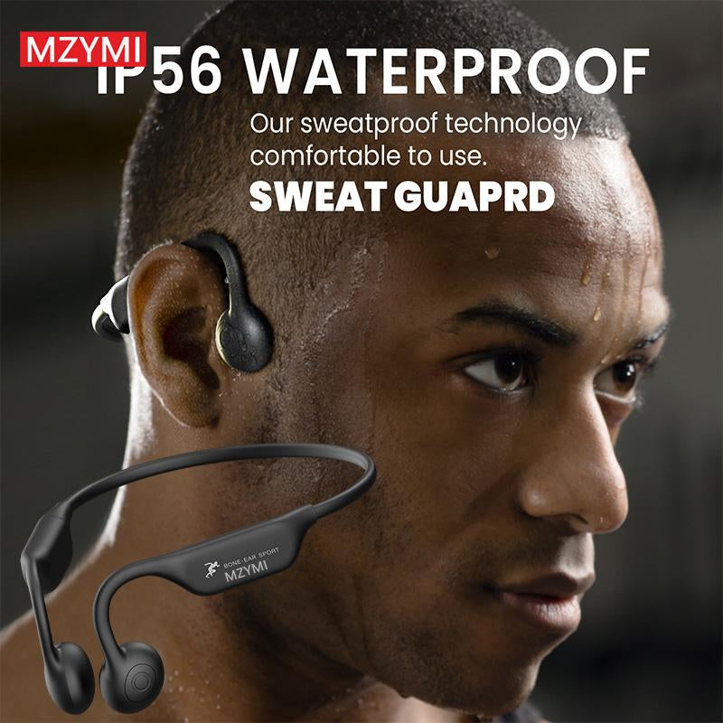 Wireless Bone Conduction Headphones, 8H Battery, Lightweight, Sound Isolation, Volume Control, Tangle-Free, Condenser Mic, , Cycling, Running, Fitness, Adult Open-Back Sports