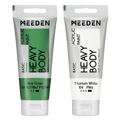 MEEDEN Acrylic Paint Set: 100Ml/3.38Oz X 40 Tubes - Heavy Body Acrylic Paint Set Including 36 Colors & 4 X Titanium White Art Painting Art Supplies
