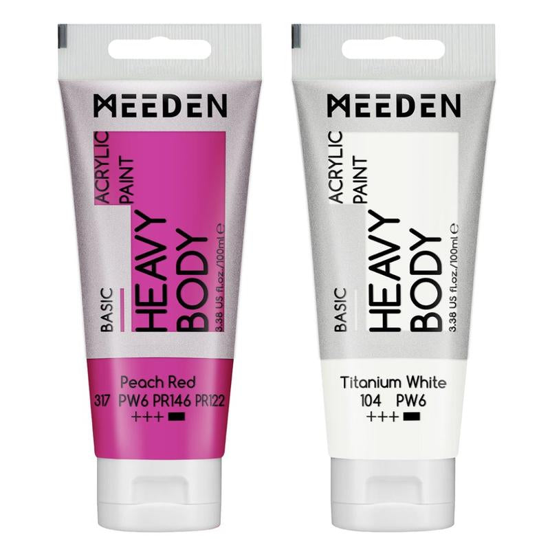 MEEDEN Acrylic Paint Set: 100Ml/3.38Oz X 40 Tubes - Heavy Body Acrylic Paint Set Including 36 Colors & 4 X Titanium White Art Painting Art Supplies