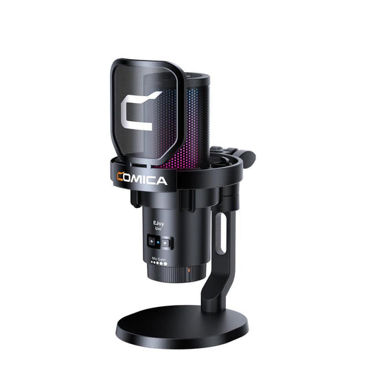 COMICA Ejoy Uni/Uni PRO Wireless Gaming Microphone | RGB Condenser Mic with Calmix Noise Reduction | Desktop Stand • Plug & Play • 50H Battery | Pc/Mobile Compatible for Streaming & Podcasting