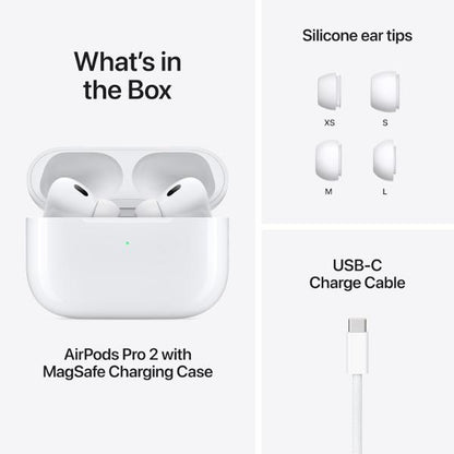 Apple Airpods Pro (2Nd Generation) Wireless Ear Buds with USB-C Charging, up to 2X More Active Noise Cancelling Bluetooth Headphones, Transparency Mode, Adaptive Audio, Personalized Spatial Audio