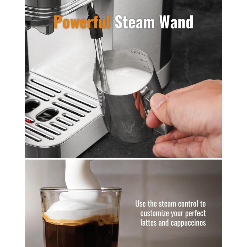 Espresso Machine 20 Bar, Professional Espresso Machine with Milk Frother and Touchscreen, Expresso Coffee Machines with Adjustable Temperature,For Cappuccino, Latte