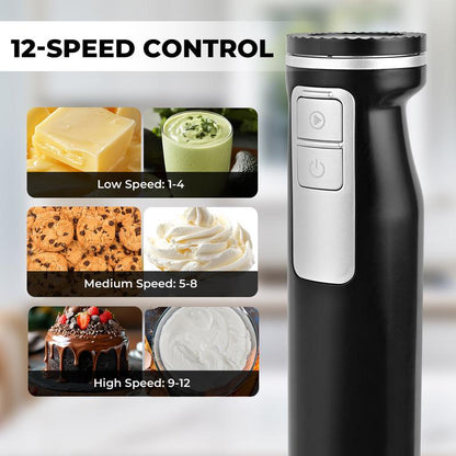 Pukomc Cordless Hand Mixer and Mixer - 12 Speeds, BPA Free, Dishwasher Safe - Versatile for Whipping, Mixing, Whipping Egg Whites, Cake Batter, Cookies and Cream | Cordless and Lightweight