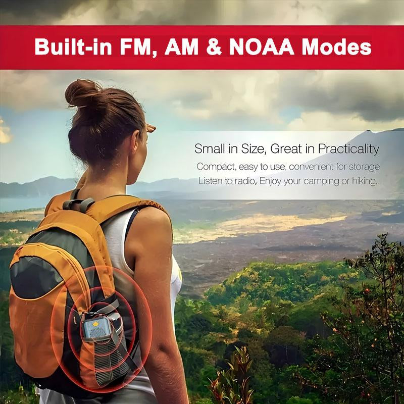 LOUPIO Emergency Weather Radio with AM FM NOAA Bands Solar USB Charging Hand Crank Rechargeable Battery Portable Blue Color Audio Green Flashlight Charger for Family Outdoor Survival Gear
