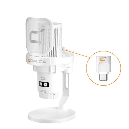 COMICA Ejoy Uni/Uni PRO Wireless Gaming Microphone | RGB Condenser Mic with Calmix Noise Reduction | Desktop Stand • Plug & Play • 50H Battery | Pc/Mobile Compatible for Streaming & Podcasting