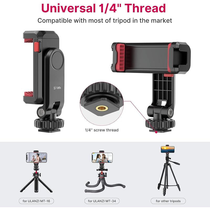 Phone Tripod Mount Holder for - ST-06S Camera Hot 2 Cold Shoe Phone Mount Compatible for Android DJI Ronin S/SC Zhiyun Gimbals
