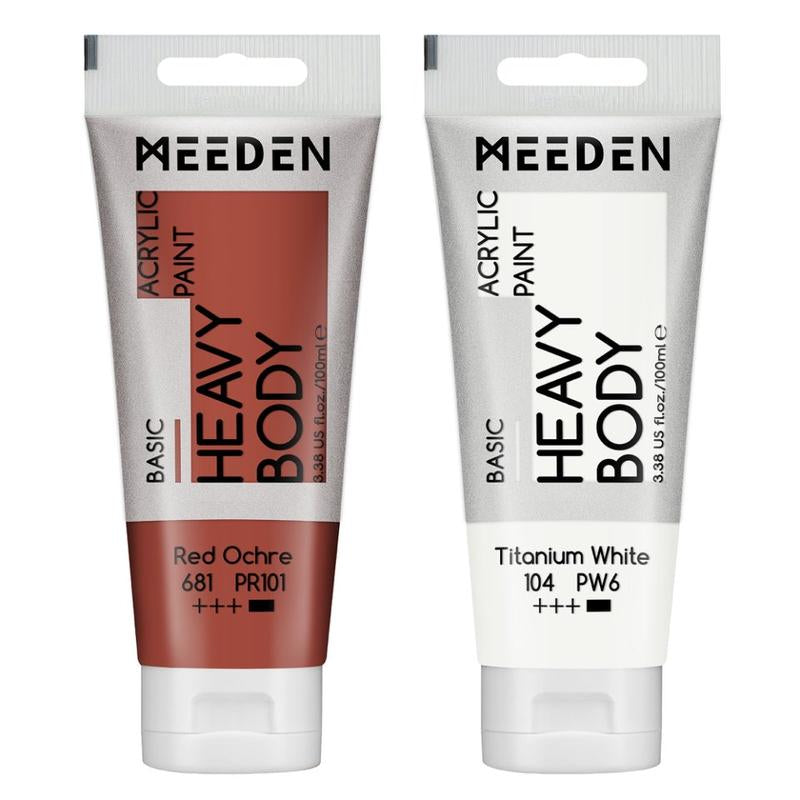 MEEDEN Acrylic Paint Set: 100Ml/3.38Oz X 40 Tubes - Heavy Body Acrylic Paint Set Including 36 Colors & 4 X Titanium White Art Painting Art Supplies