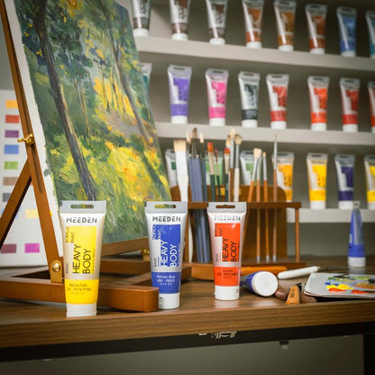 MEEDEN Acrylic Paint Set: 100Ml/3.38Oz X 40 Tubes - Heavy Body Acrylic Paint Set Including 36 Colors & 4 X Titanium White Art Painting Art Supplies