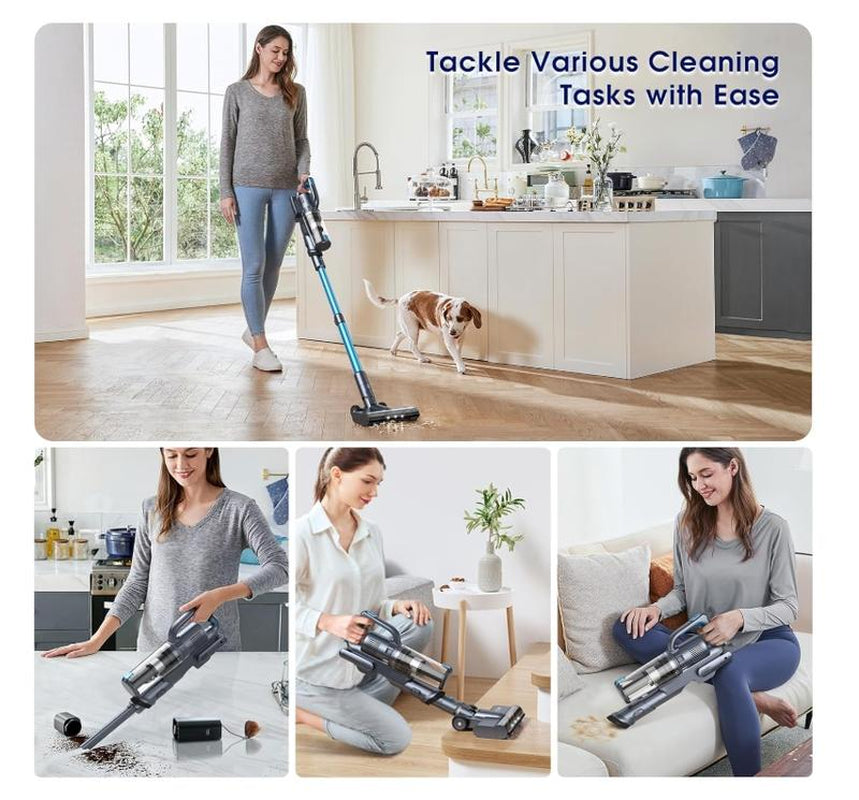 35,000Pa Cordless Vacuum Cleaner, Max 50 Minutes, Lightweight Cordless Cleaners for Home, Stick and Handheld Vacuum for Carpets, Hard Floor, Pet Hair