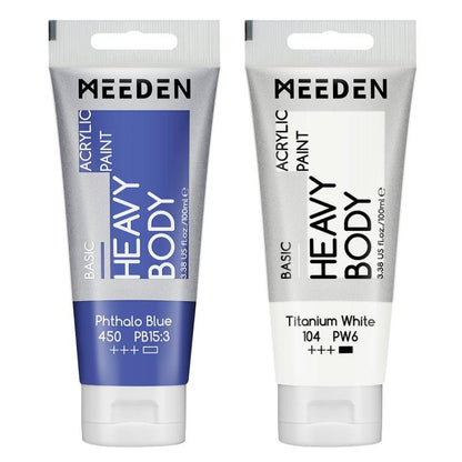 MEEDEN Acrylic Paint Set: 100Ml/3.38Oz X 40 Tubes - Heavy Body Acrylic Paint Set Including 36 Colors & 4 X Titanium White Art Painting Art Supplies