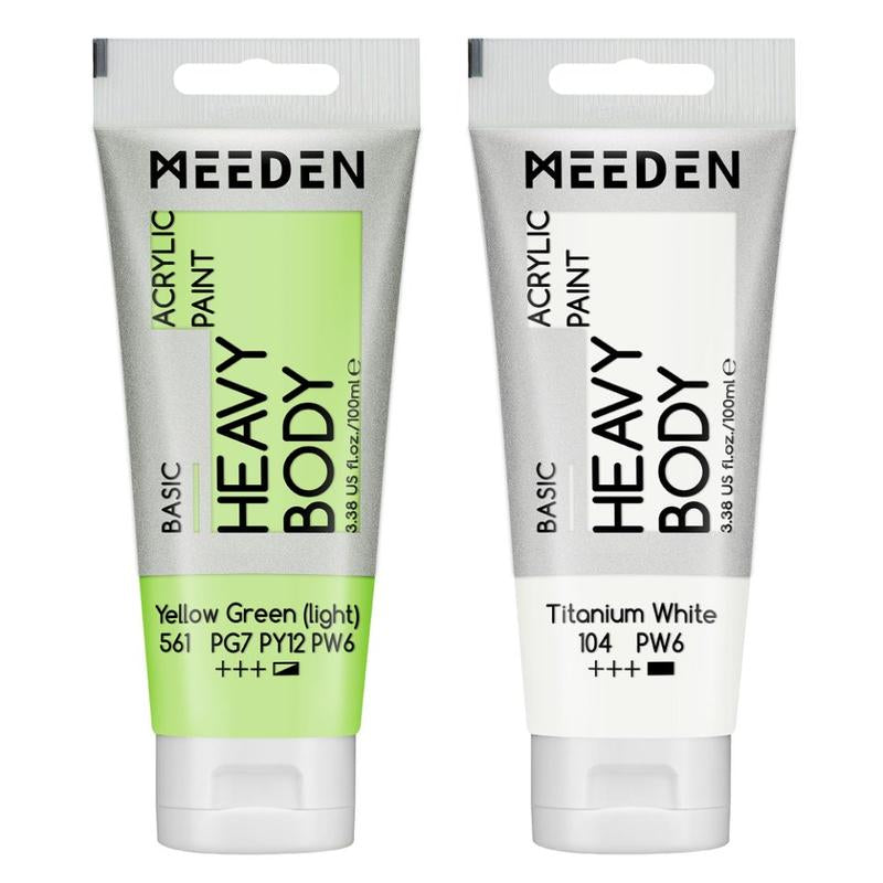 MEEDEN Acrylic Paint Set: 100Ml/3.38Oz X 40 Tubes - Heavy Body Acrylic Paint Set Including 36 Colors & 4 X Titanium White Art Painting Art Supplies